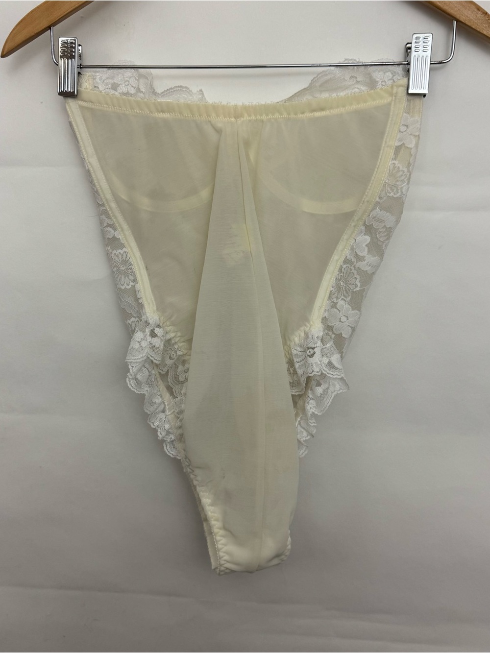 Vintage Union Made Dolores for Poirette Lace Bustier Bodysuit Ivory Lingerie 36 - Picture 3 of 7